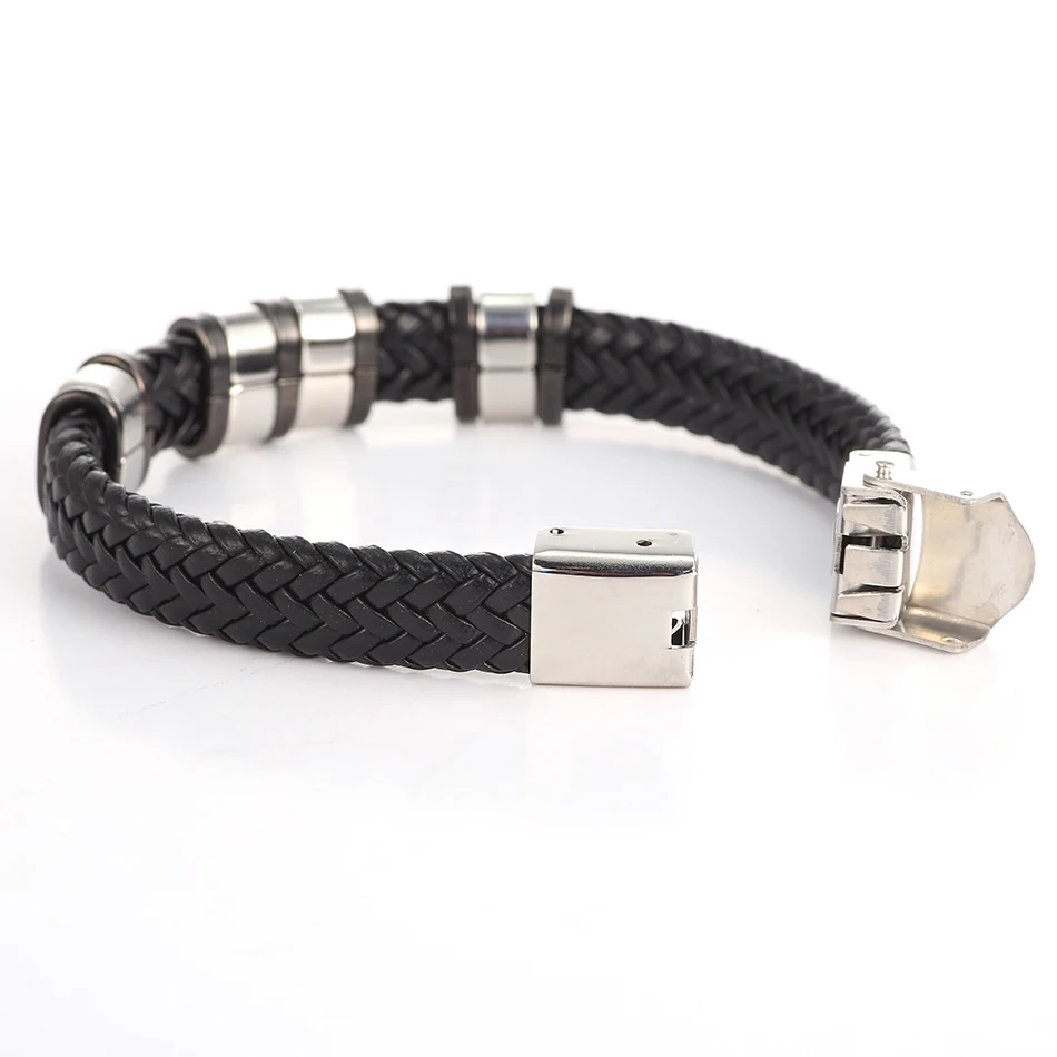 Мужские кожаные браслеты Match-Right Металлический Браслет-манжета для мужчин из