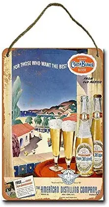 

Metal Sign 8x12 Inch 1943 Carta Blanca Beer from Old Mexico Wall Decor Hanging Sign