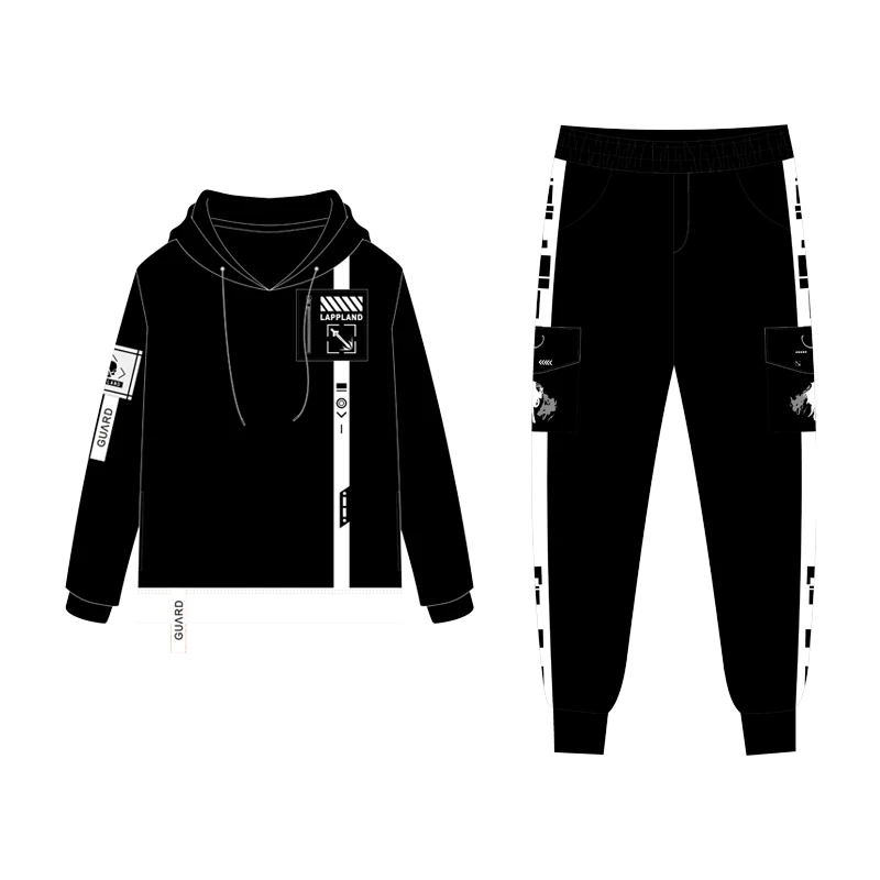 

Arknights Lappland Game Cosplay Casual Long Sleeve Hooded Coat Sweatshirt Coat Long Pants Trousers Outfit For Unisex Daily Set