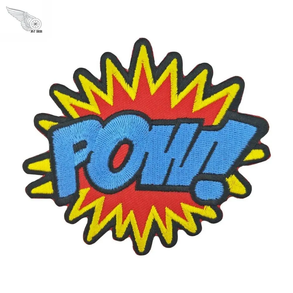 Забавные нашивки с вышивкой POW размер груди детская мини аппликация для девочек