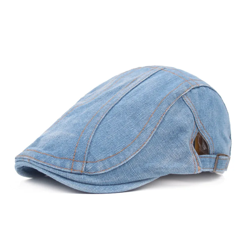

New Men's Cowboy Berets Hat Fashion Women Retro Sun Visor Hats Unisex Adjustable Size Vintage Jeans Cotton Hat