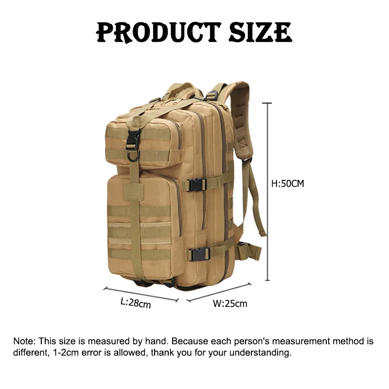 

HUAOSHANG 35L Outdoor Military Army Tactical Backpack Trekking Sport Travel Rucksacks Camping Hiking Fishing MOLLE Tactical Bags
