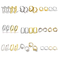 arlie 925 sterling silver punk hip hop geometric hoop earrings for women gold color fashion party jewelry accessories 2021 gift