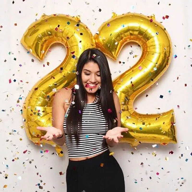 32/40 дюймов розовые золотые серебряные фотообои с большими цифрами/воздушные