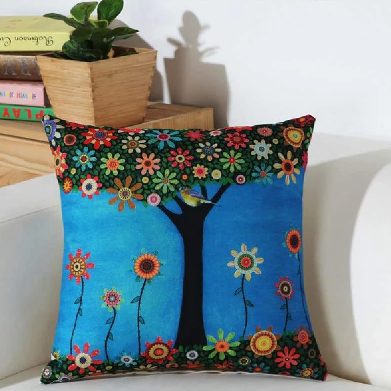 Набор наволочек 18x18 дюймов 4 Льняные Декоративные Квадратные наволочки для