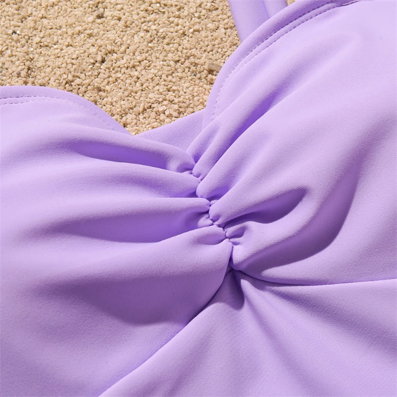 Купальник GNIM женский однотонный пикантный слитный купальник-бандо с завышенной