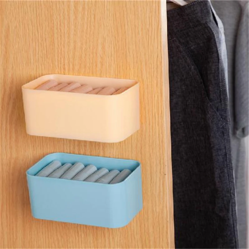 wall mounted storage box adhesive cosmetic remote control organizer for cupboard door wardrobe bathroom organizer phone holder free global shipping