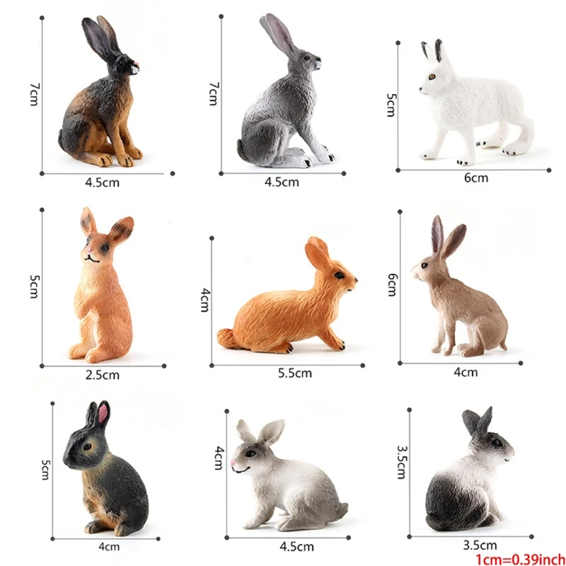 

Simulated Zoo Action Figure Farm Rabbit Model Toys for Children Kids Cute Mini Animal Figurine Educational Toys Gift Hom