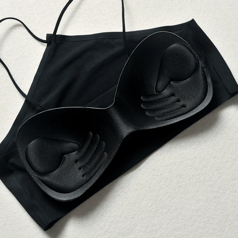 

New style Sexy lingerie crop top silk seamless bra with anti vest type underwear wrapped chest Beautiful back 2019