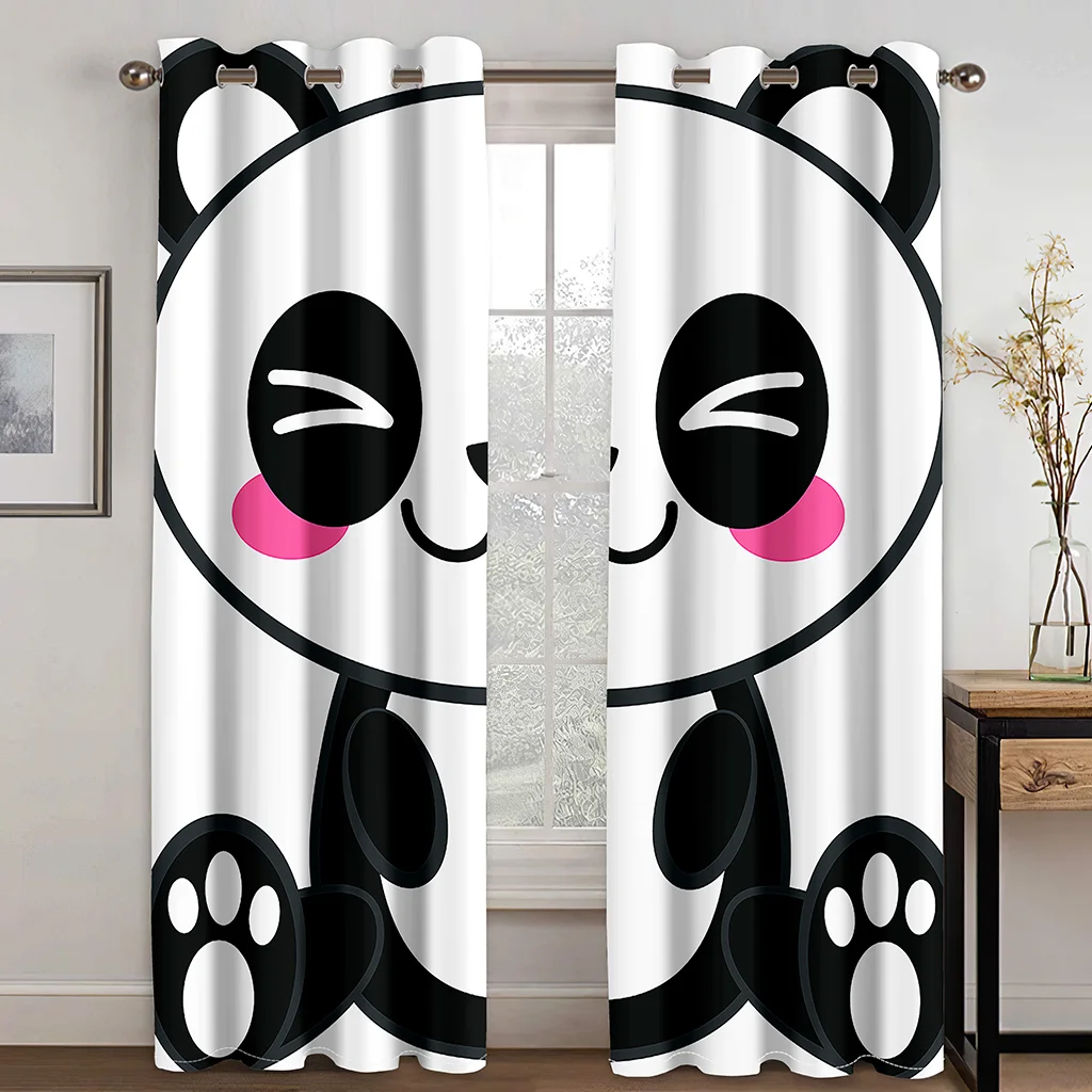 

Большие милые занавески с пандой из мультфильма, занавески для гостиной, спальни, занавески для украшения дома, занавески для детей и взросл...