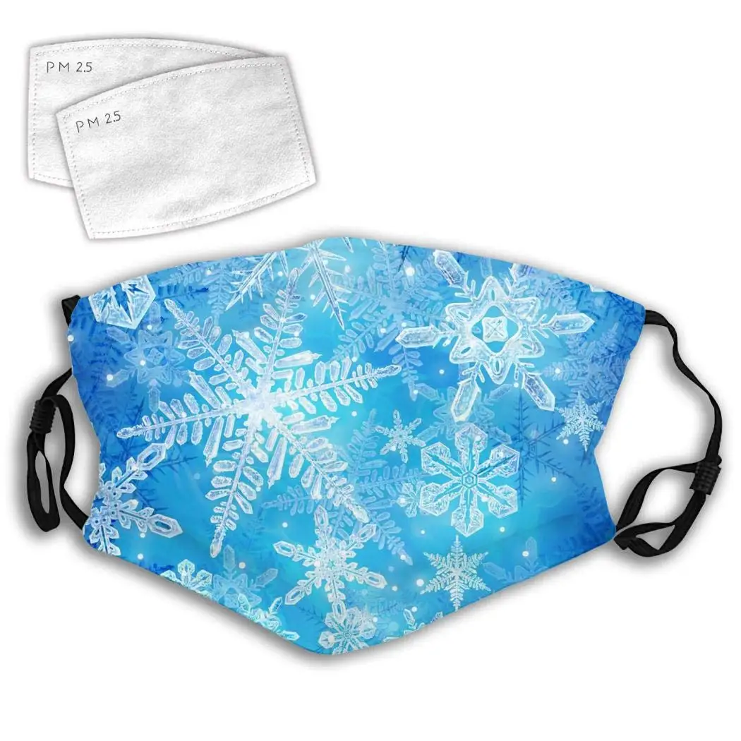 

Snowflake Colorful Romantic Scenery 3D Print Pattern Adjustable Comfortable Face Decorations Can Be Washed and Reused Unisex
