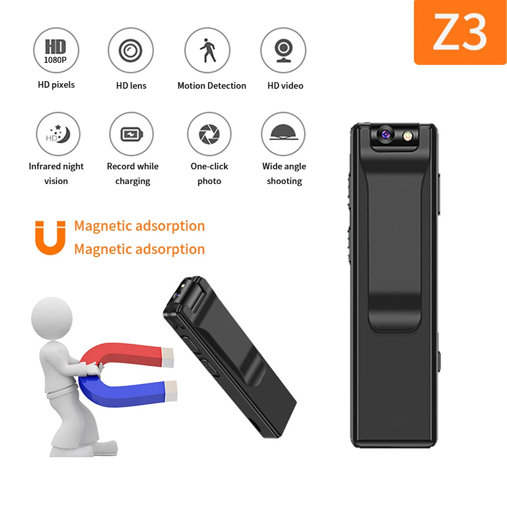 

Z3 1080P Mini Camera Home Sports DV Magnetic Security-Camera Motion Sensor Small Camcorder Pocket Body Motion Detection Camera