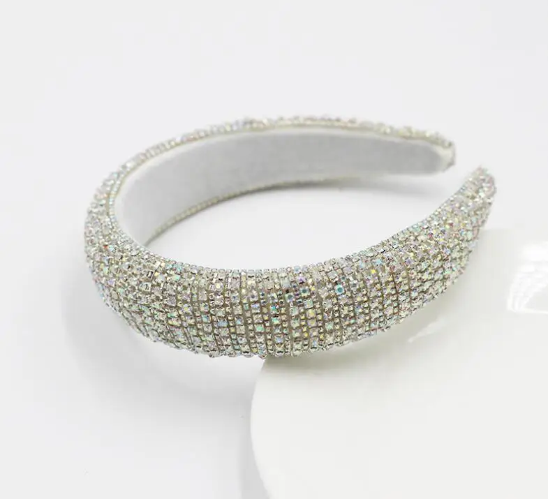 

Sponge pearl rhinestone super flash rhinestone lady's hair hoop party travel gift bride hair accessory