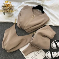 new2021 women zipper knitted cardigans sweaters pants sets vest woman fashion jumpers trousers 2 pcs costumes outfit