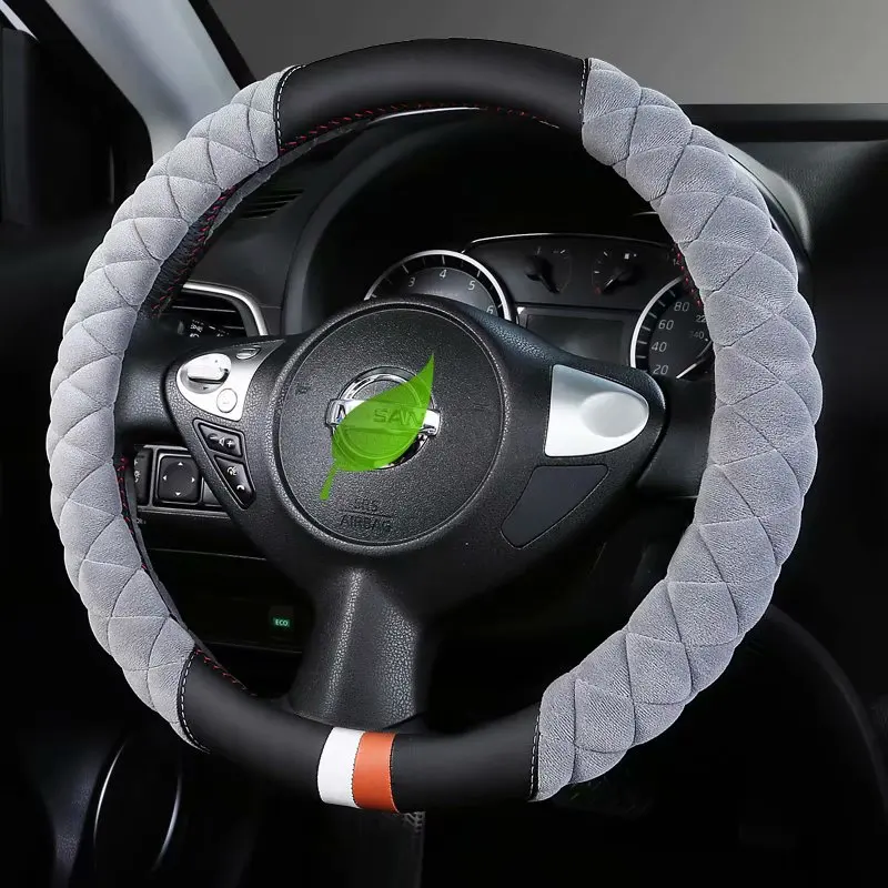 Плюшевый теплый чехол рулевого колеса автомобиля для Nissan March Maxima Note/Versa Pulsar C12 Tiida