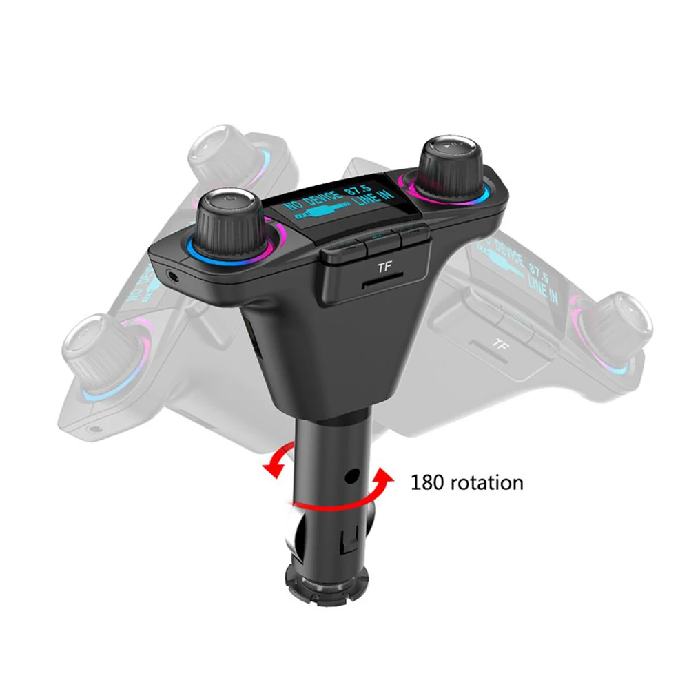 Car Handsfree Wireless Bluetooth Kit FM Transmitter LED Audio MP3 Player Dual USB Charger FM TF Aux in Modulator Car Accessories