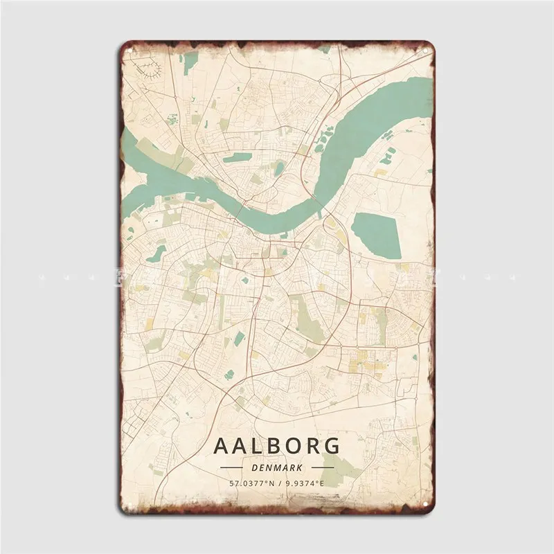 

Aalborg Denmark Metal Sign Wall Decor Classic Cave Pub Wall Pub Tin Sign Posters
