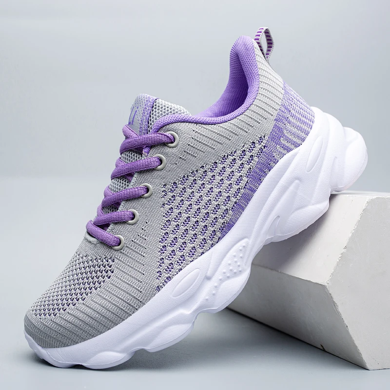 

New 2021 Women Shoes Breathable Mesh Fashion Sneakers Women Lace-up Flats Basket Femme Ladies Shoes zapatillas mujer