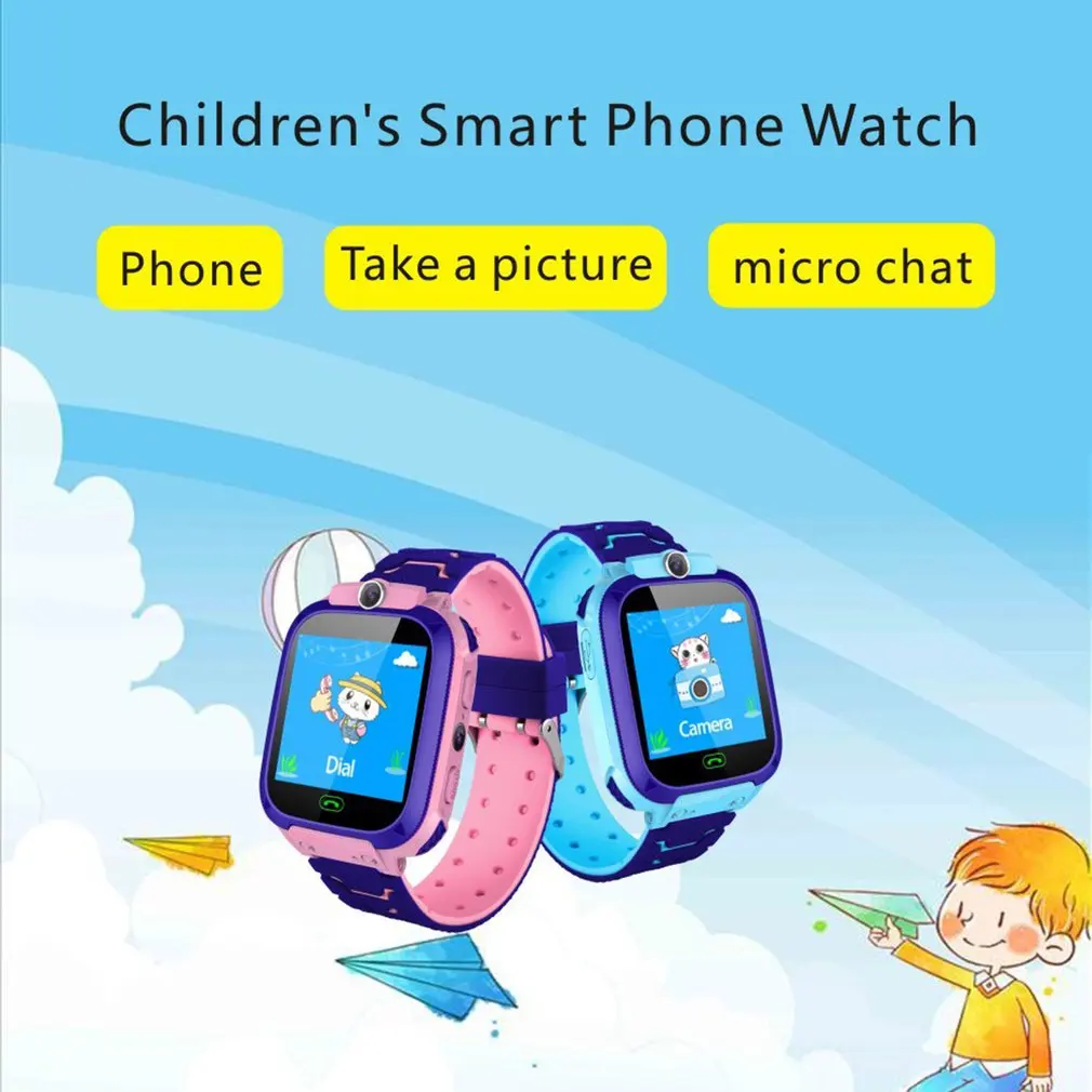 childrens smart watch sos phone watch smartwatch for kids with sim card photo waterproof kids gift for ios android free global shipping