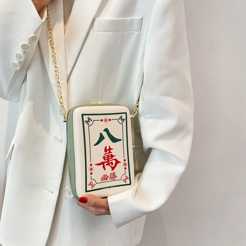 Оригинальная женская сумка через плечо с принтом китайского Маджонга модная