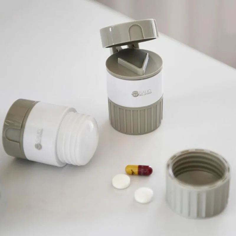 Multifunctional Medicine Cutter Pill Box Crusher Pulverize Case Grinder Splitter Tablet Divider Drug Organizer New | Дом и сад