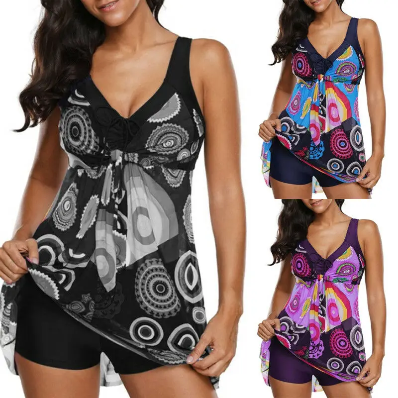 

2021 New Tankini Women Plus Size Swimwear Swimsuit Beachwear Bikini Bathing Suit