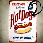Винтажный постер с гамбургерами Hot Dogs, ретро картина, картина, магазин, железная фотография, Настенный декор, жестяной знак