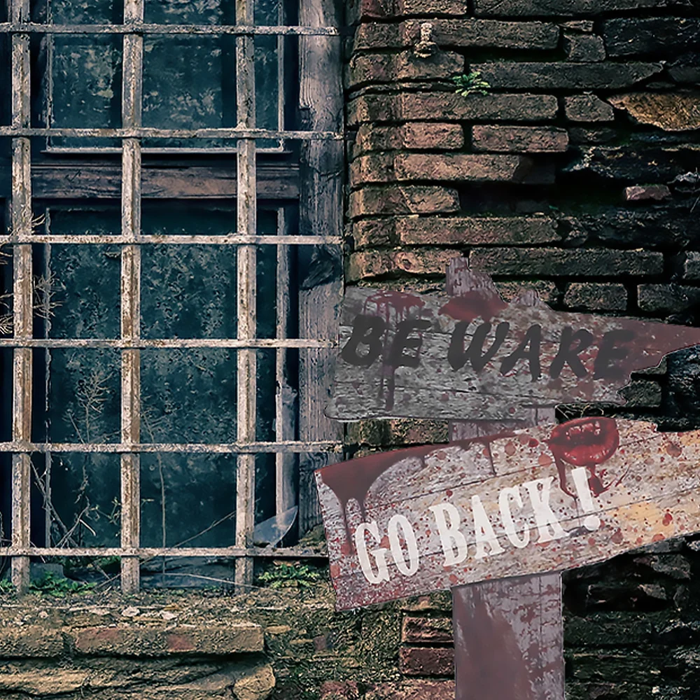 

1 Set of Fashion Signs Scary Yard Stakes Outdoor Lawn Decor