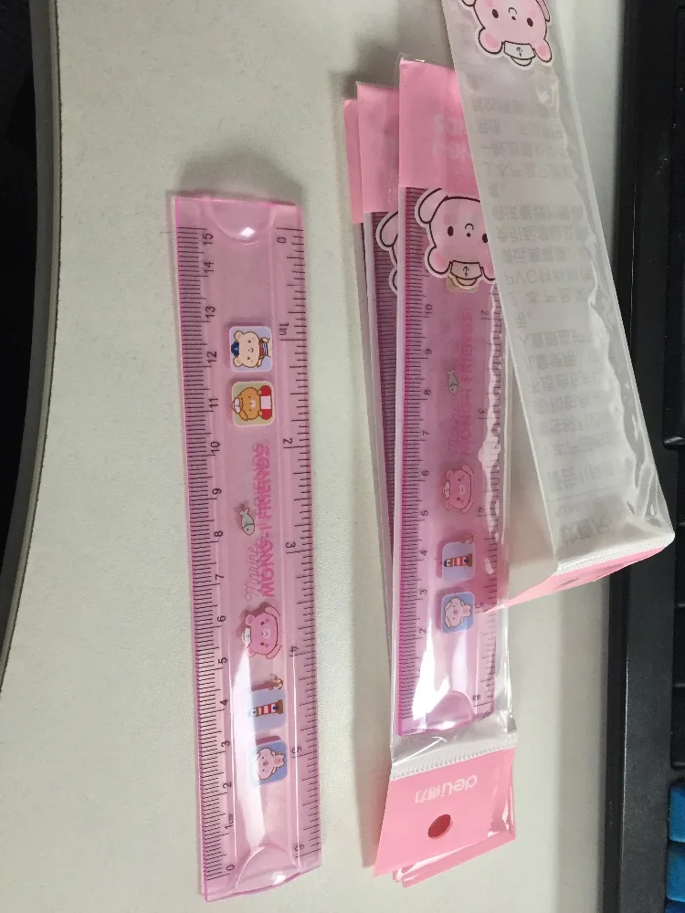 

4pcs /lot bendable flexible ruler pink plastic 15cm ruler centimetre measure curved surface ruler