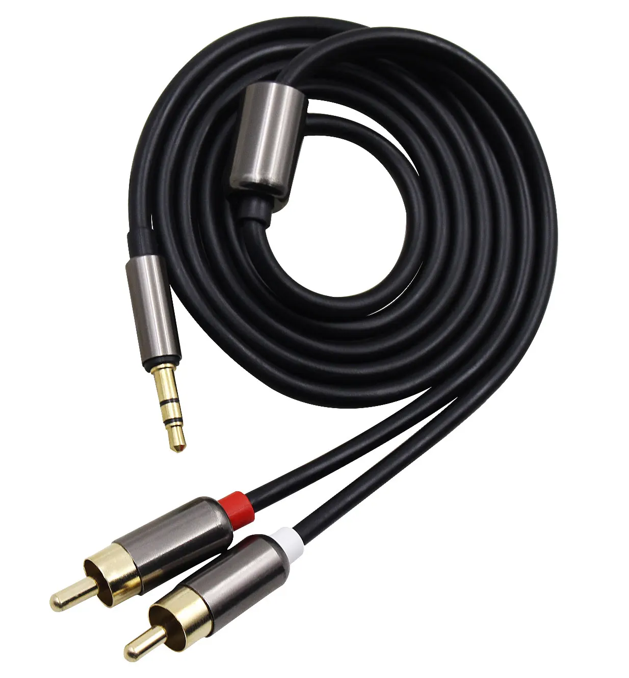 Metal Case 3.5mm Male to 2RCA Audio Stereo Y Splitter Cable for Amazon Anker Logitech Sony JBL Speakers |