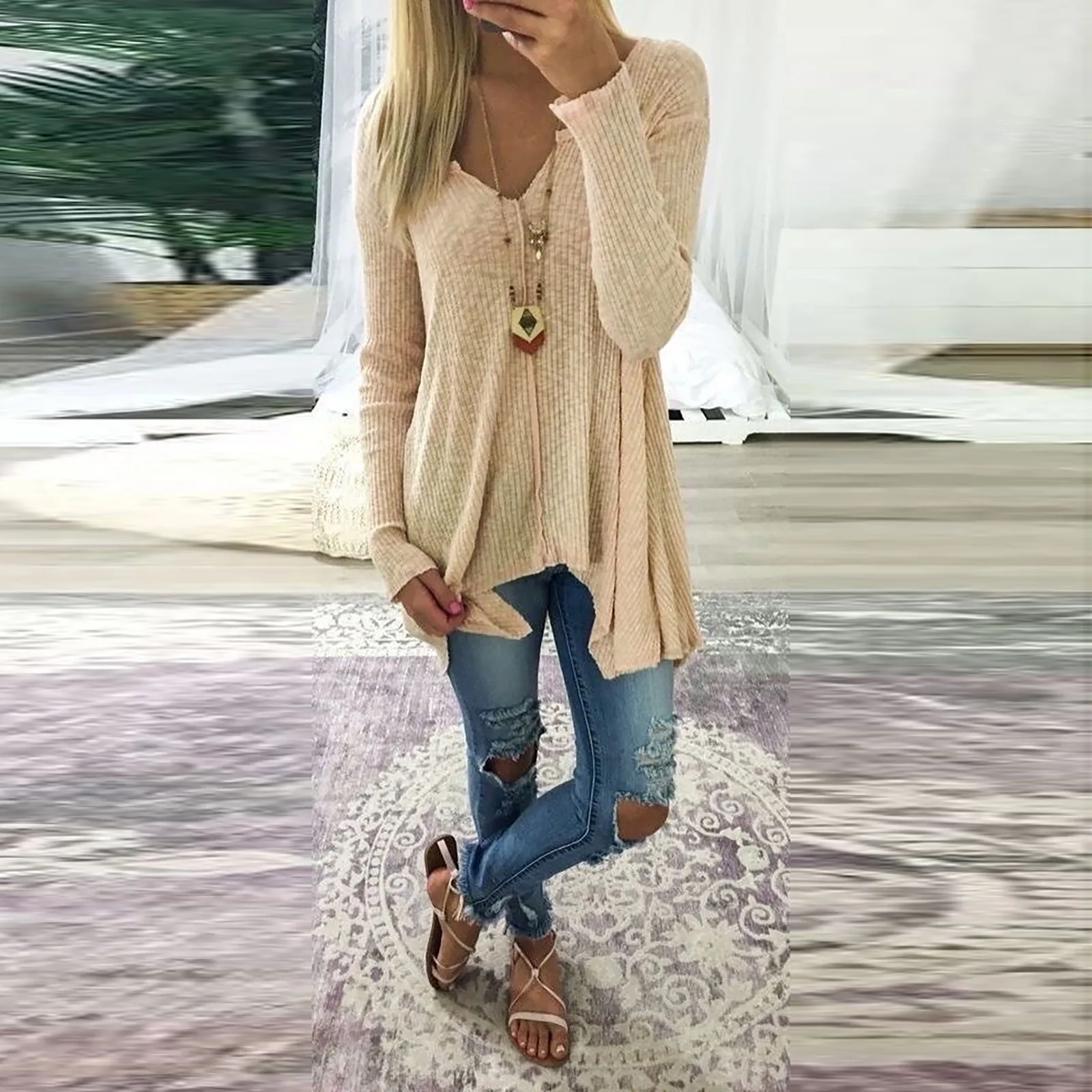 Футболка женская оверсайз с рукавом летучая мышь | Женская одежда