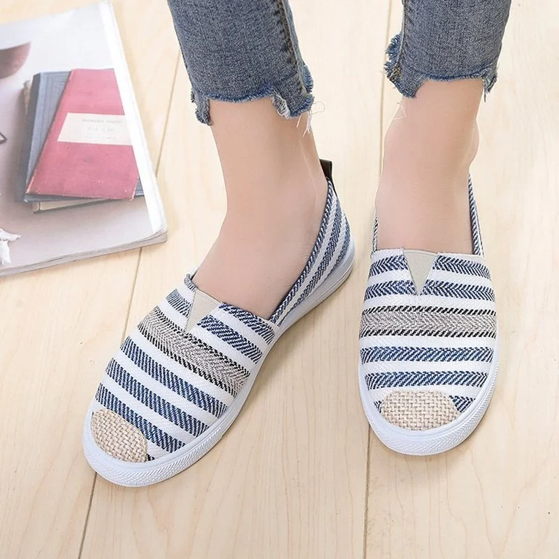 

Cloth shoes women's summer 2021 new style leisure one-step spring and autumn breathable flat soft canvas shoes