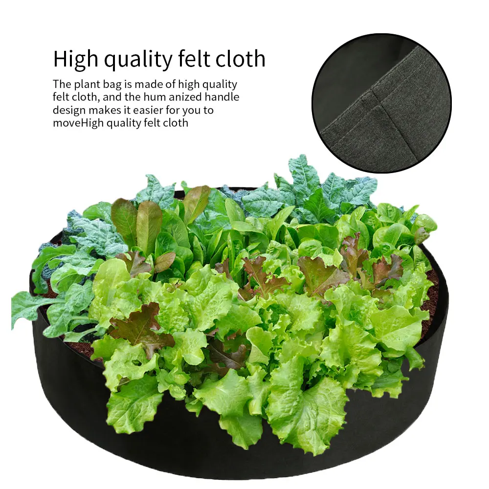 

Planter Pot Raised Garden Bed 15/50 /100 Gallons Round Vegetable Breathable Felt Fabric Grow Bags for Plants Nursery Flower