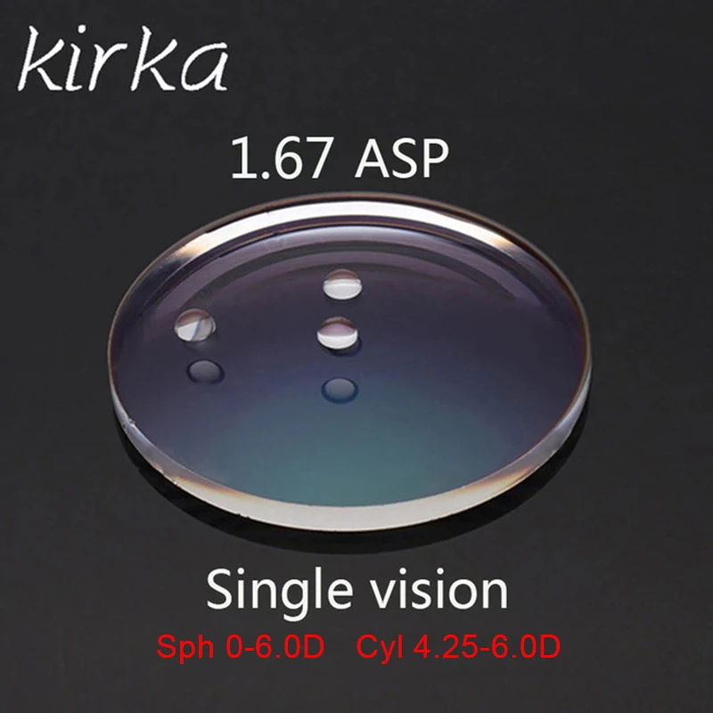 Kirka 1.67 Thin Index Prescription Lenses Cyl 4.25-6.0D Woman Man Eyeglasses Lenses Optical Glasses Lenses Eyewear Lenses