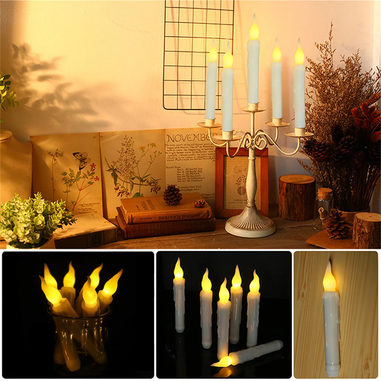 Светодиодная лампа свеча имитация пламени чайный светильник для дома дня