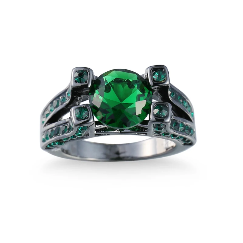 Новые простые черного и золотого цвета Цвет бабушка зеленый круглый Циркон