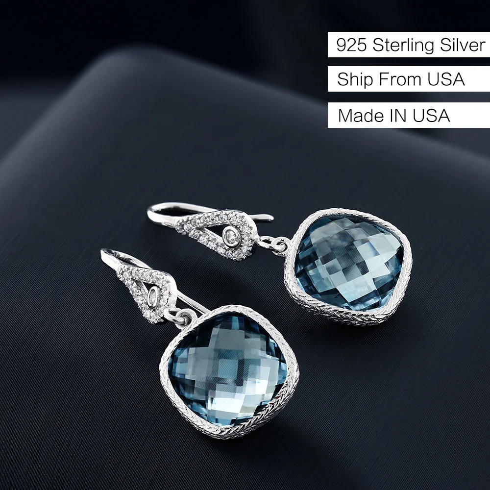 GemStoneKing винтажные 925 пробы серебряные серьги для женщин 11 00 Ctw подушечка из