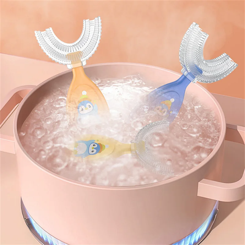 Детская Мягкая силиконовая детская зубная щетка для ухода за полостью рта