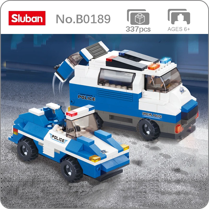 

Sluban B0189 Police Station Office Transport Car Truck Guard Basis Assembly Mini Blocks Bricks Building Toy for Children no Box