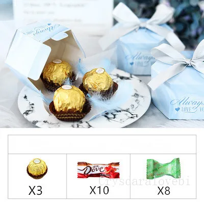 Новые мраморные стильные коробки для конфет Always Love You Tex свадебные подарки и