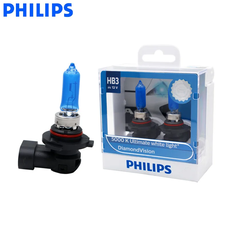 Philips Diamond Vision H1 H4 H7 H8 H11 HB3 HB4 9003 9005 9006 12 в 5000K автомобильный галогенный головной