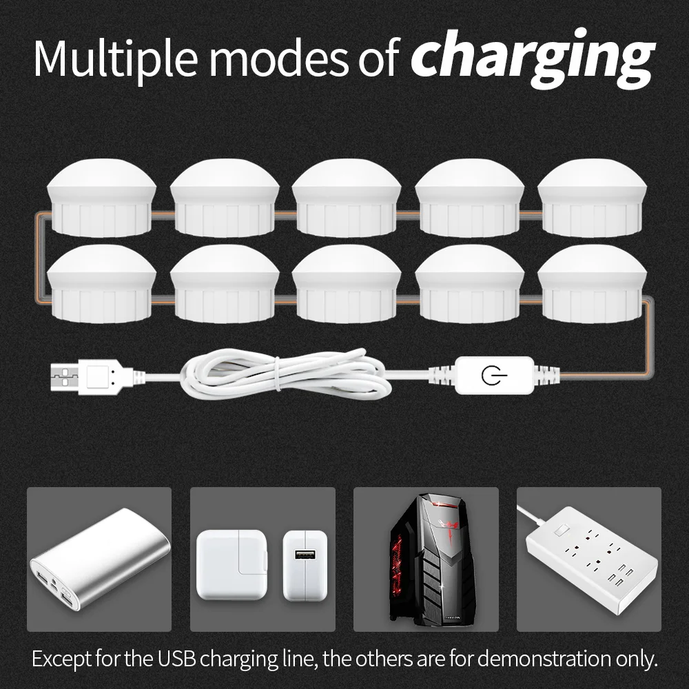 Светодиодный светильник для туалетного столика лампа зеркала макияжа 12 В