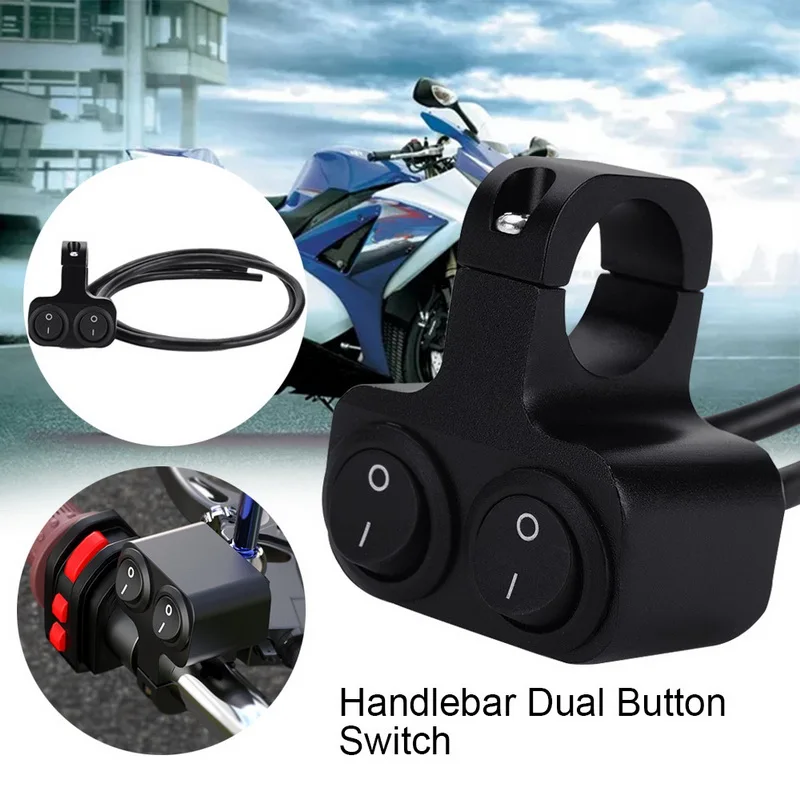 Universal Motorcycle Handlebar Flameout Switch Button 12V 7/8&quot 23mm(22mm) For Dual | Автомобили и мотоциклы