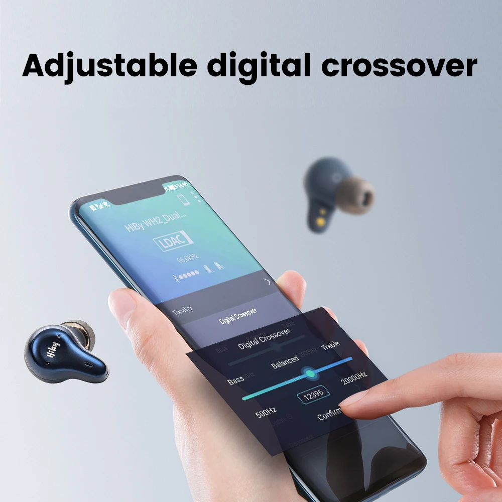 hiby wh2 bluetooth 5 2 wireless single dynamicdual ba available earphones adjustable digital crossover ipx4 ldac uat free global shipping
