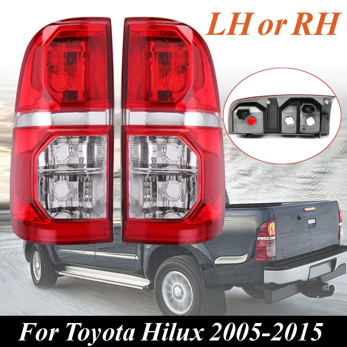 

Pair Car Red Rear Tail Light Assembly Rear Brake Light Stoplight Reversing Lamp For Toyota Hilux 2005-2015