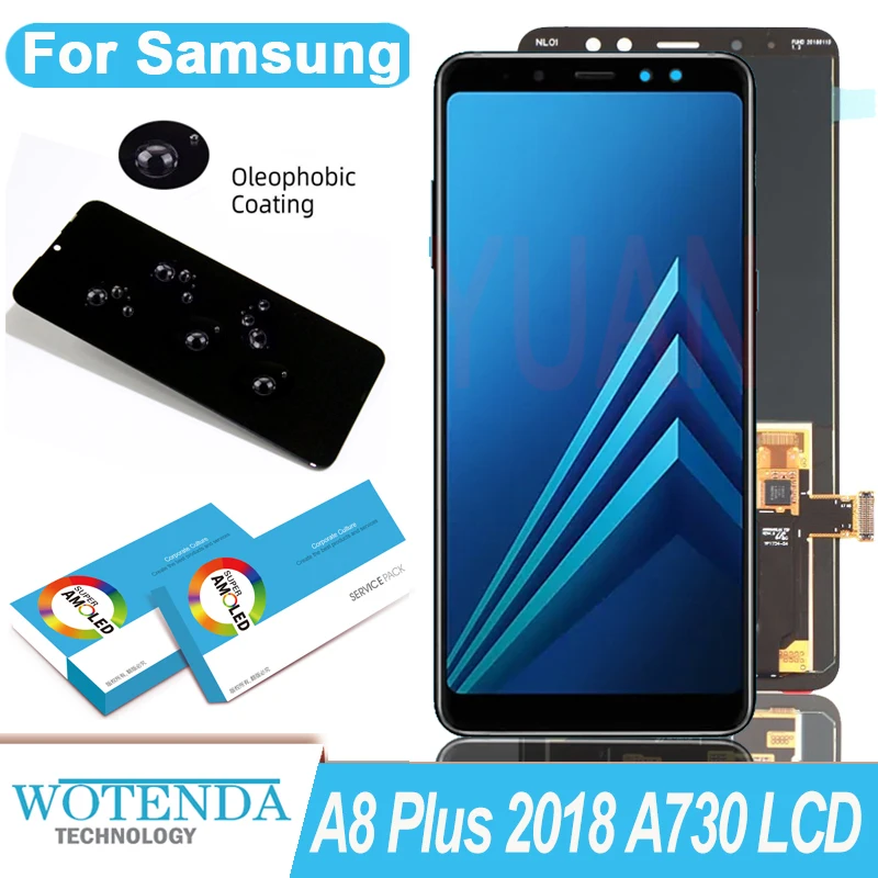 100% Оригинальный Amoled 6 0 ''дисплей для Samsung Galaxy A8 PLUS 2018 A730 A730F Полный ЖК сенсорный