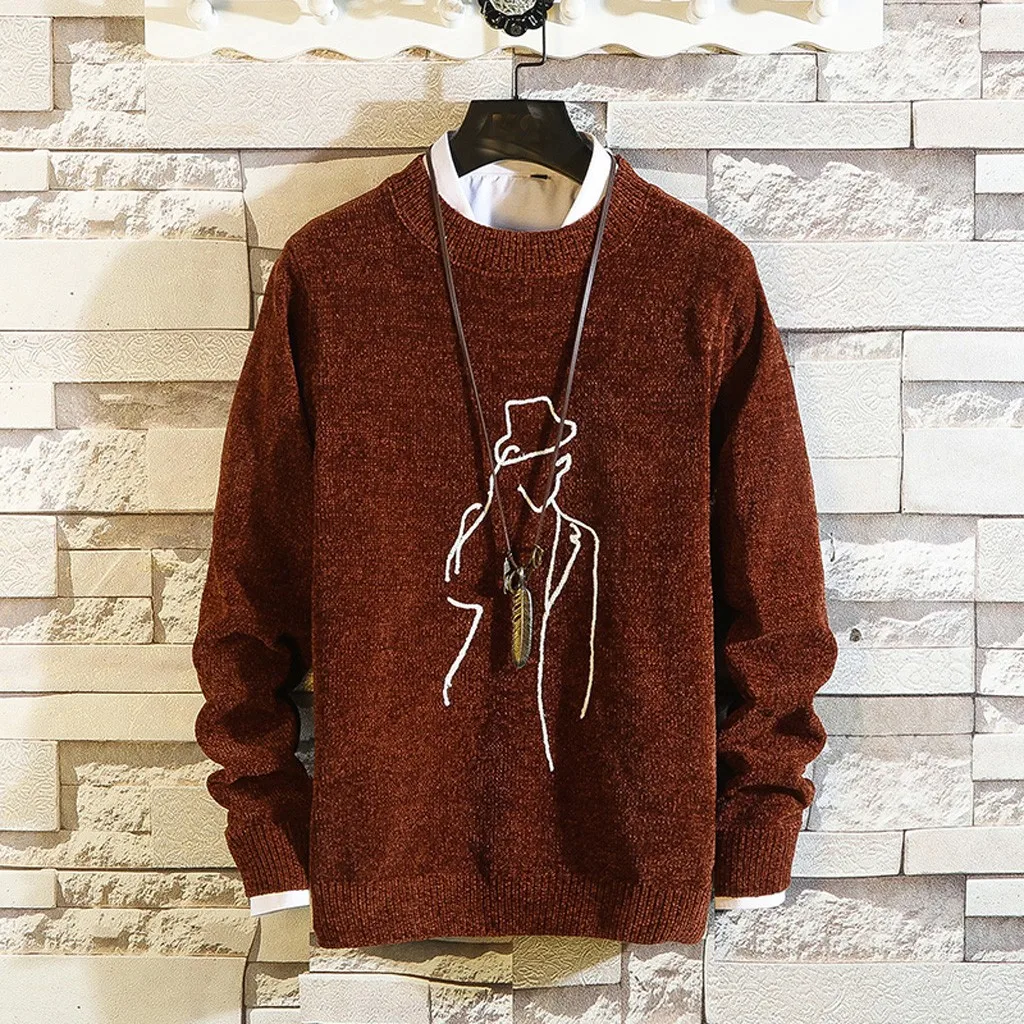 Мужские Новые Осенние Зимние Повседневные вязаные свитера с длинным рукавом