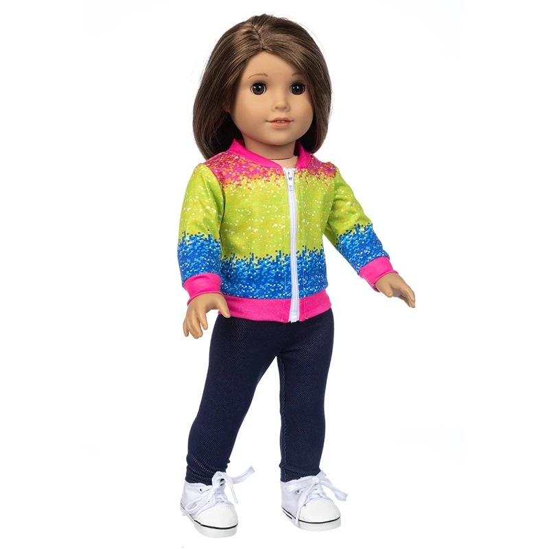 2021 красочный костюм одежда подходит для американской девушки 18 дюймов