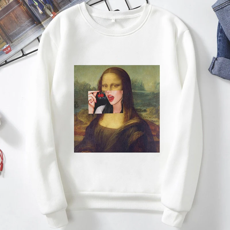 Montalisa Holding Green Sword Moletom Clothes 2020 New Fashion Streetwear Women Hoodies Harajuku Aesthetic White Tops Sweetshirt
