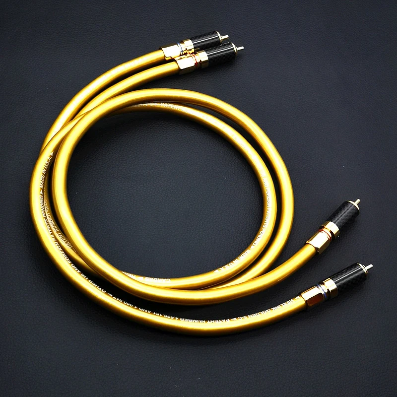 Пара кабелей Hifi audio Cardas Hexlink золотистый 5-C с разъемом RCA из углеродного волокна